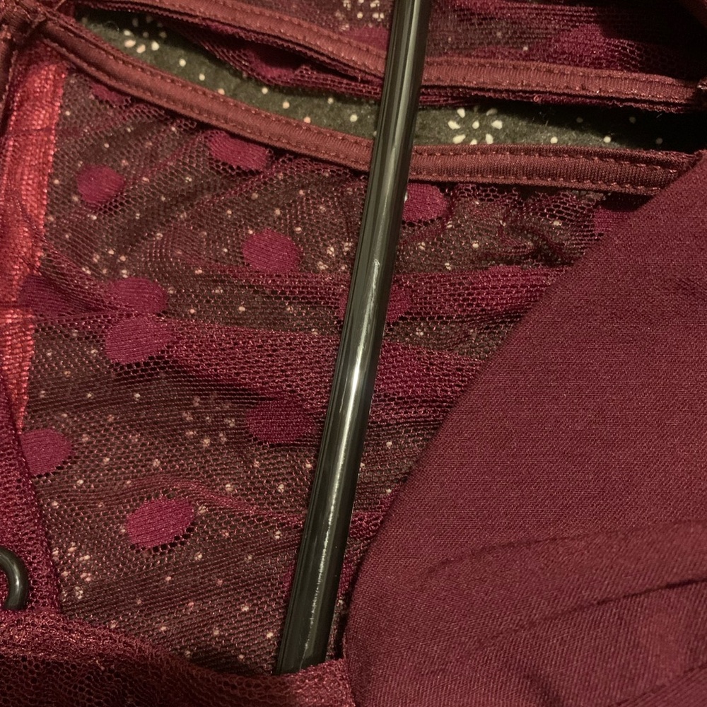 NWOT Torrid Burgundy Lace Prom Dress - Picture 5 of 8